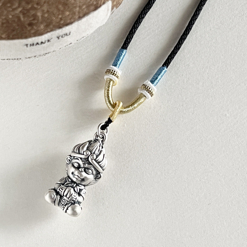 925 Silver Black Mythical Wukong Necklace