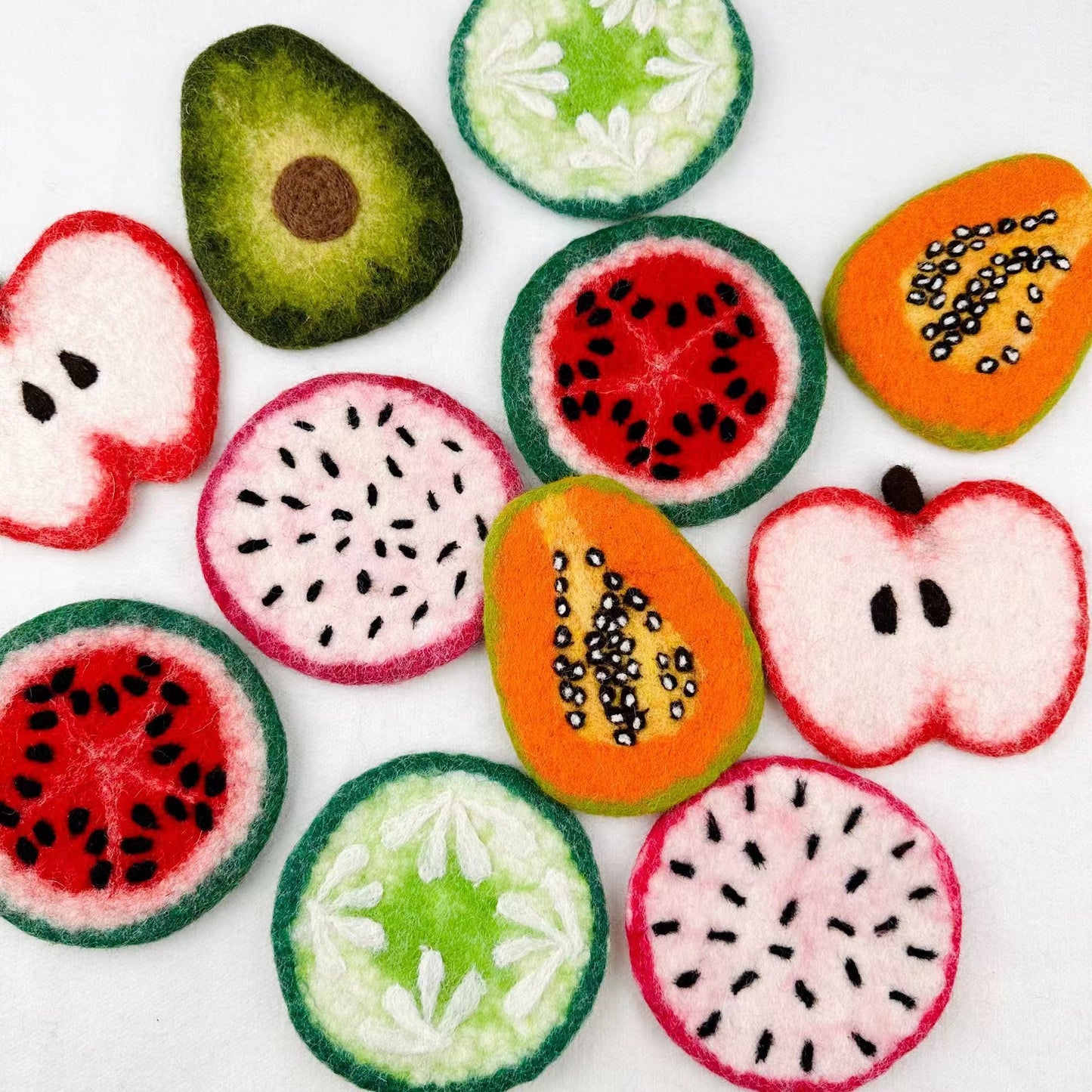 Handcrafted Felt Wool Fruit Coasters