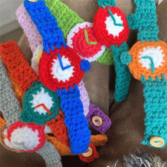 What time is it? A hand-knit watch.