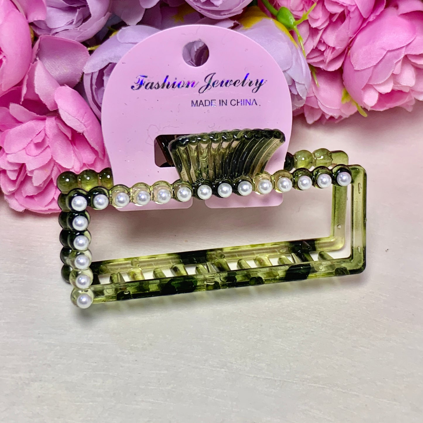 Claw clip PC pearl rectangle