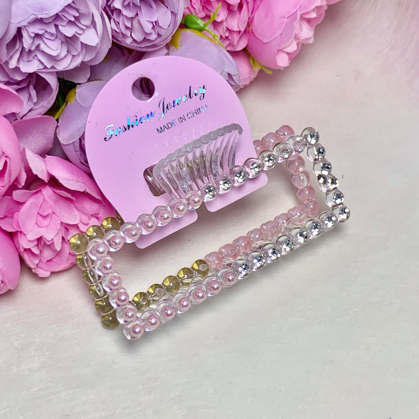 Claw Clip PC Pearl - Diamond - Pink