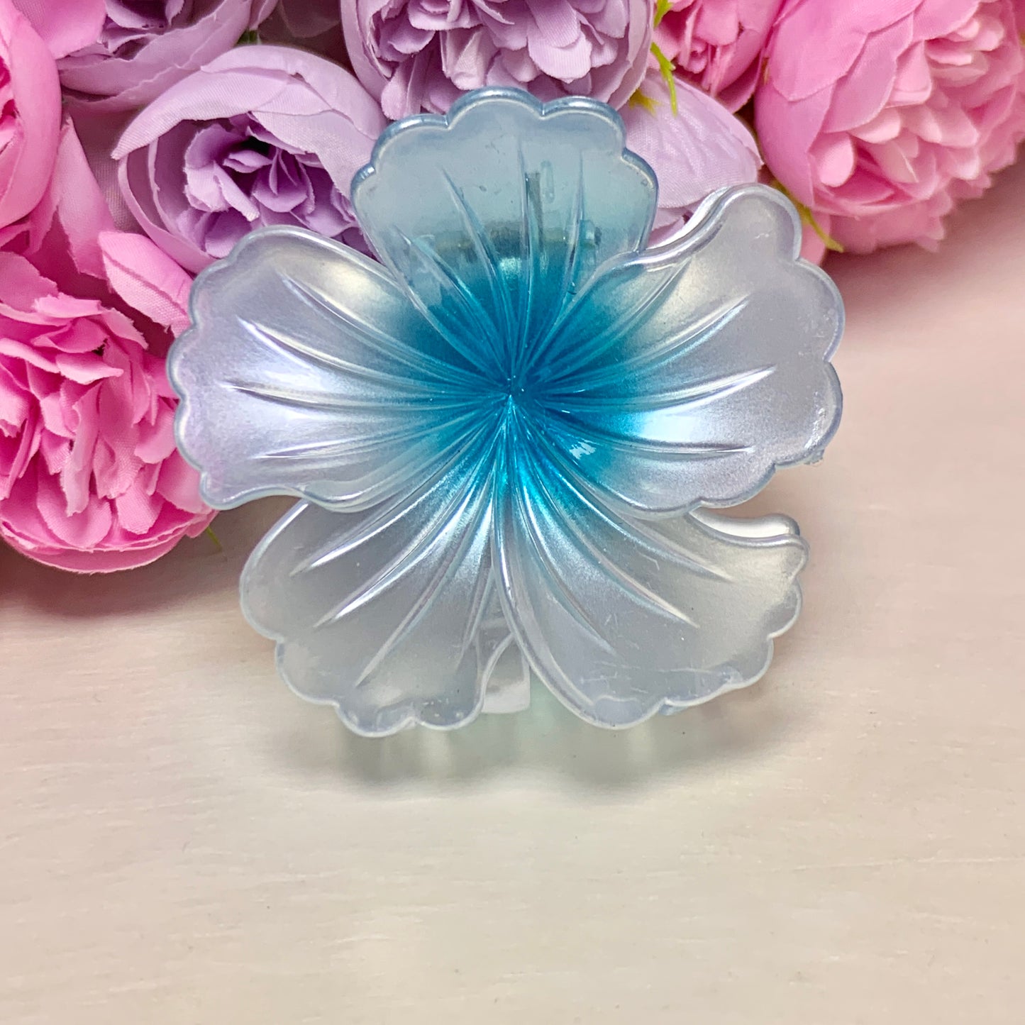 Claw Clip Silver Blue