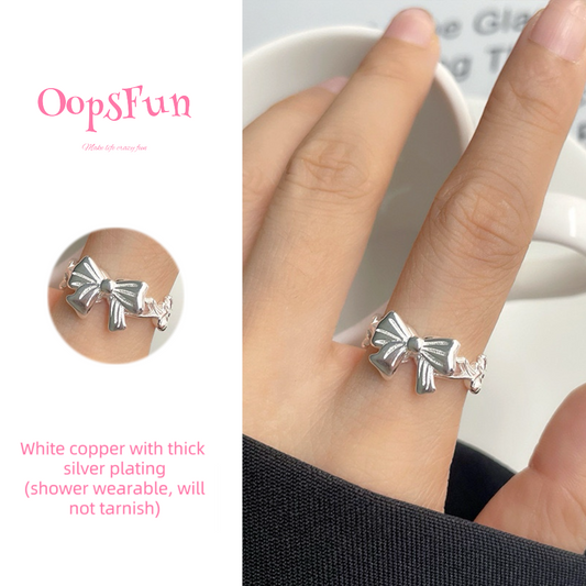 925 silver Disney Bow open-end ring
