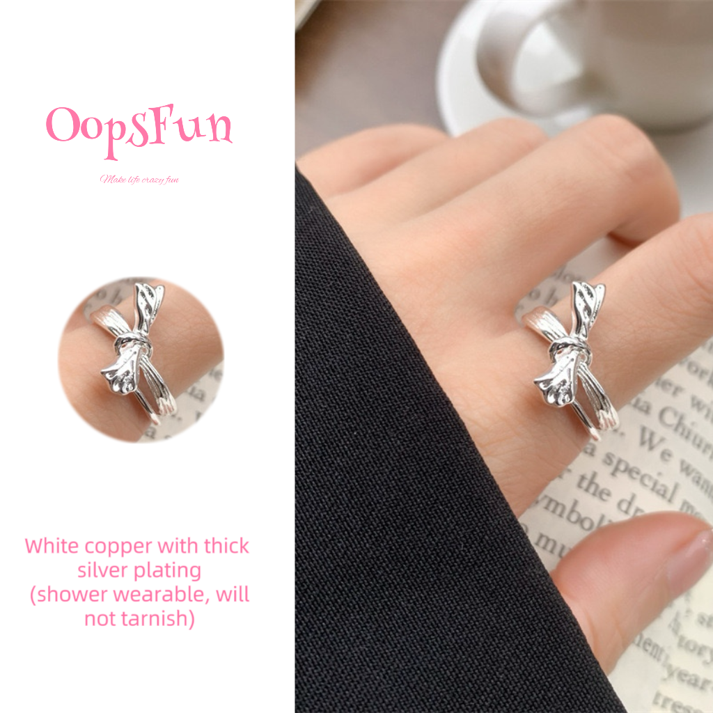 925 silver tie a knot open-end ring