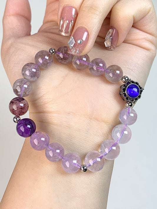 Amethyst Blue Cat Eyes 10mm