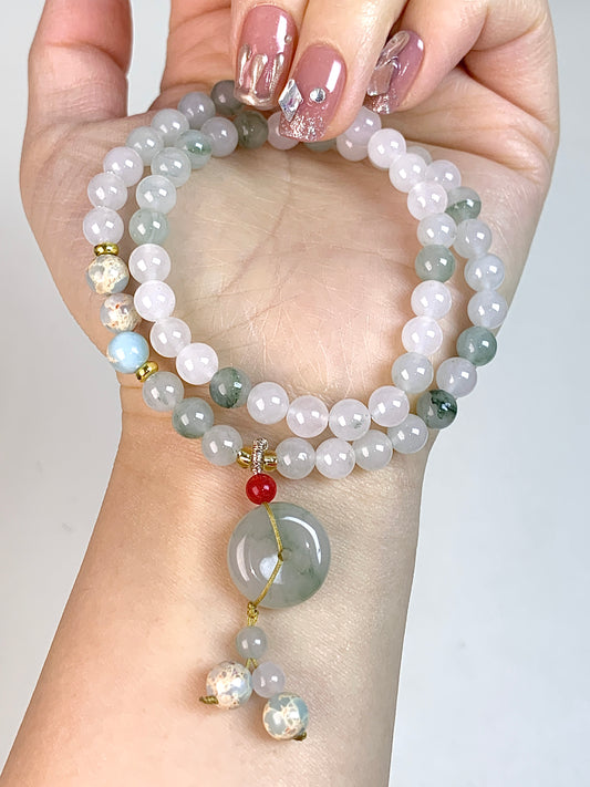 TianShanCui Ice Jade two circles 6mm(peace buckle)