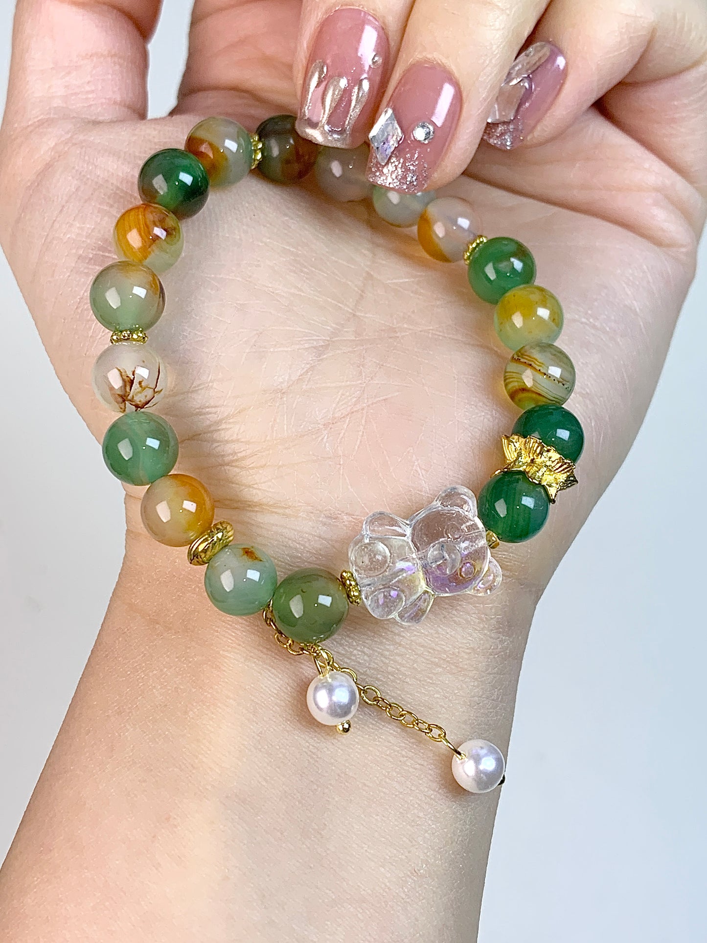 Peacock Agate 8mm(bear) design bracelet