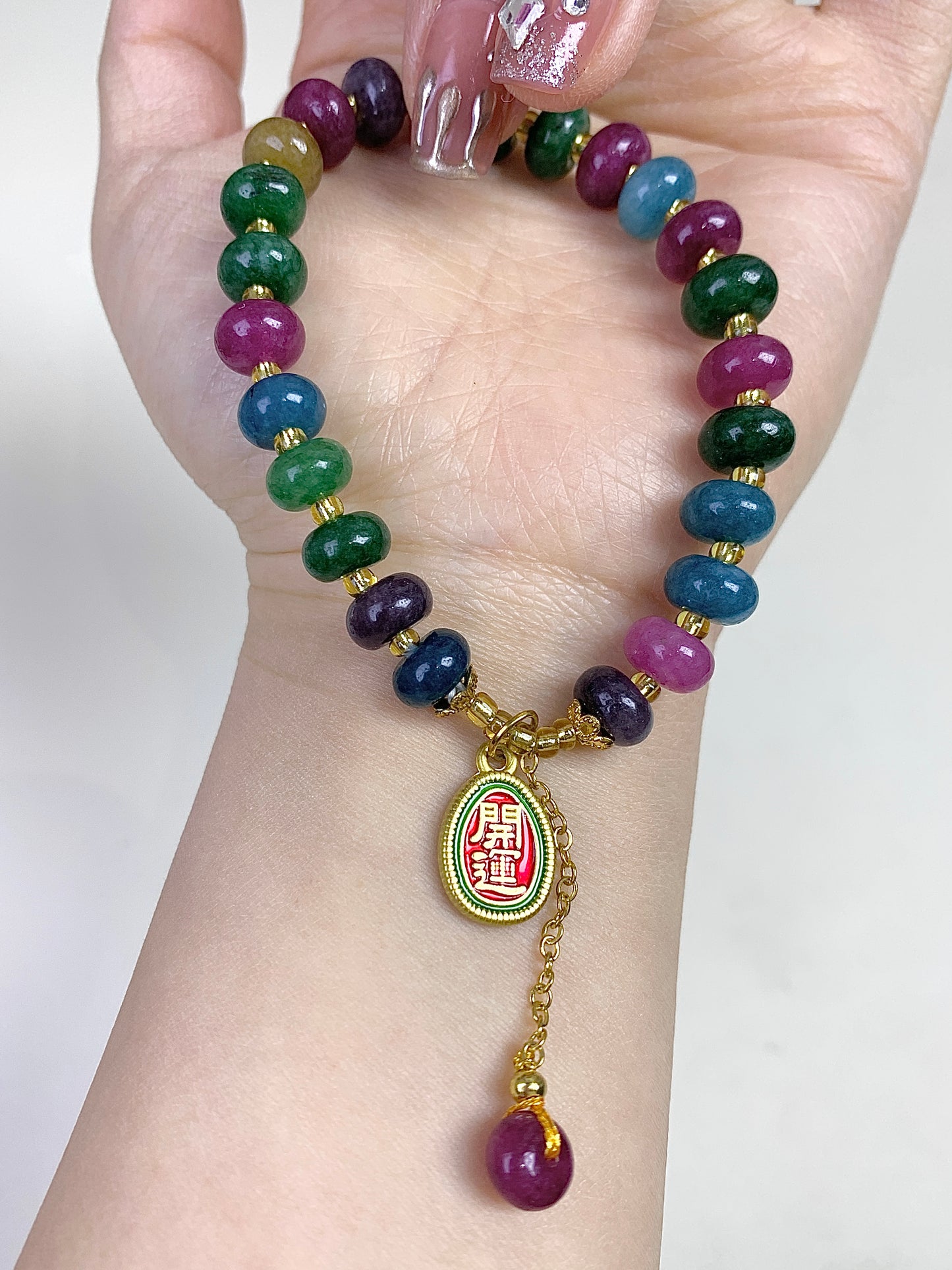 Tourmaline abacus beads design bracelet( 8mm)