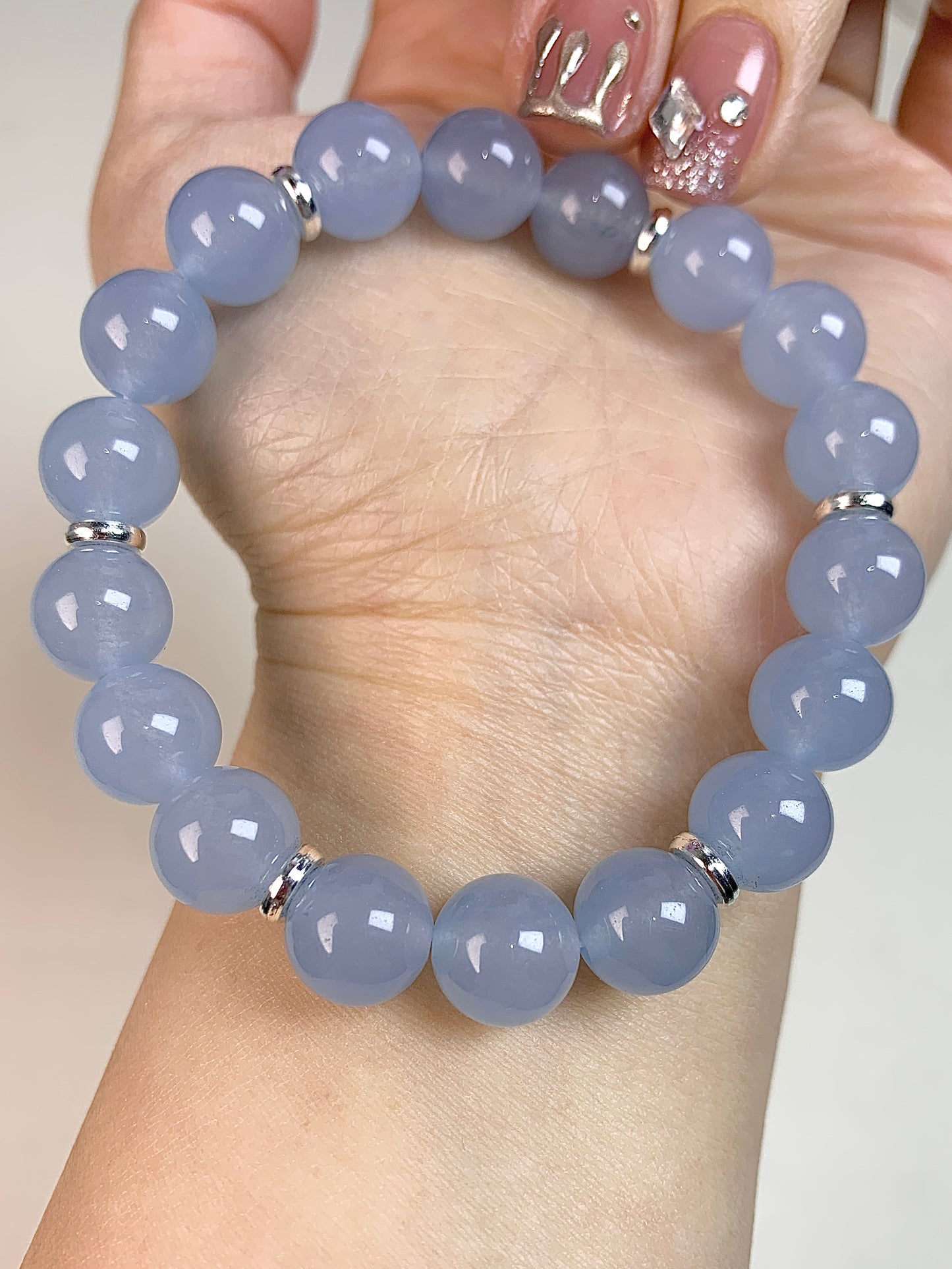 aquamarine 10mm(Silver accessories)