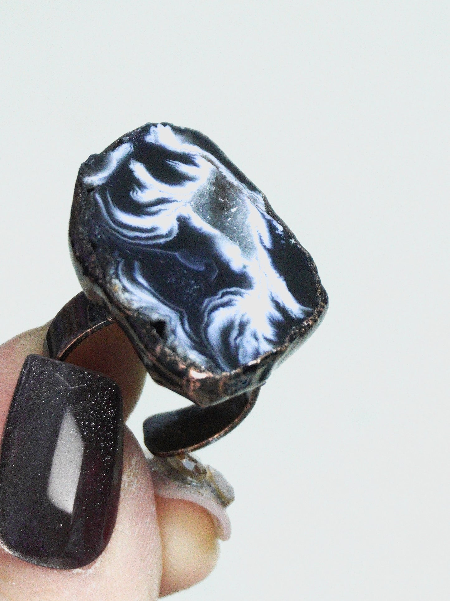 Agate Crystal Cave Crystal Ring