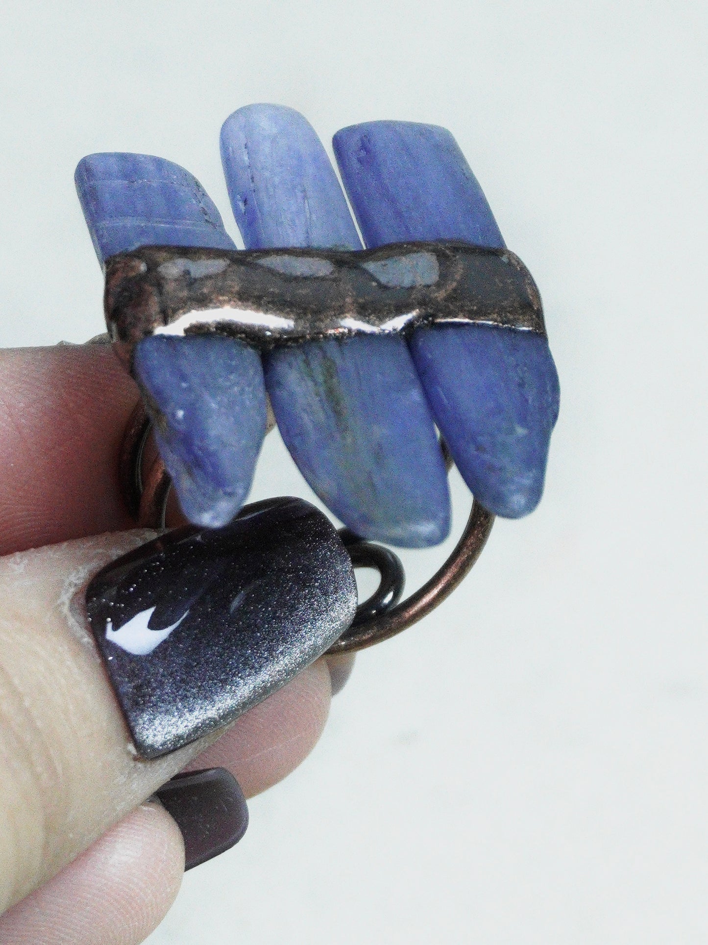 Kyanite Alien Three Rows ring