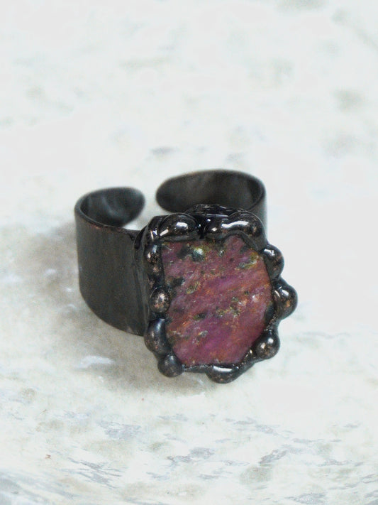 Redstone raw stone luxury Ring