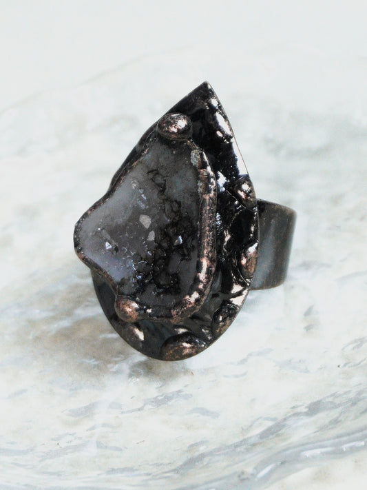 Natural Crystal Cave ring