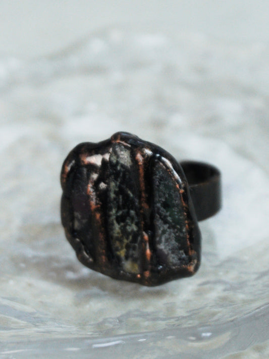 Three natural raw stones Ring